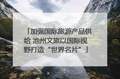加强国际旅游产品供给 池州文旅以国际视野打造“世界名片”