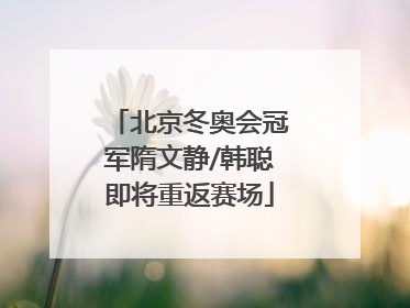 北京冬奥会冠军隋文静/韩聪即将重返赛场