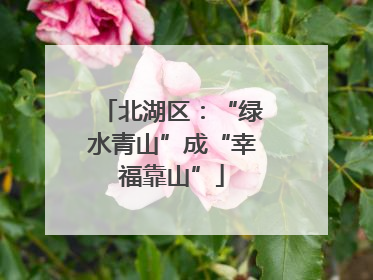 北湖区：“绿水青山”成“幸福靠山”
