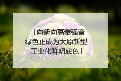向新向高奏强音 绿色正成为太原新型工业化鲜明底色