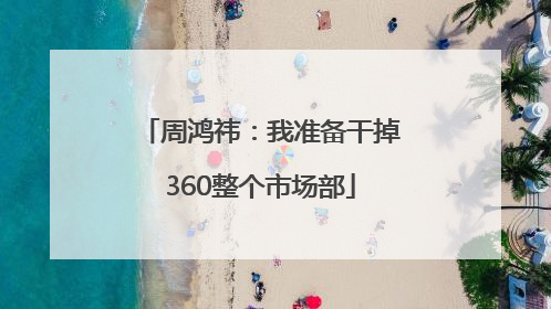 周鸿祎：我准备干掉360整个市场部