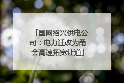 国网绍兴供电公司：电力迁改为甬金高速拓宽让道