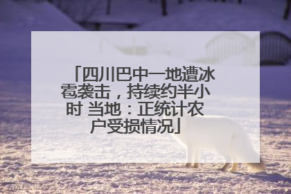 四川巴中一地遭冰雹袭击，持续约半小时 当地：正统计农户受损情况