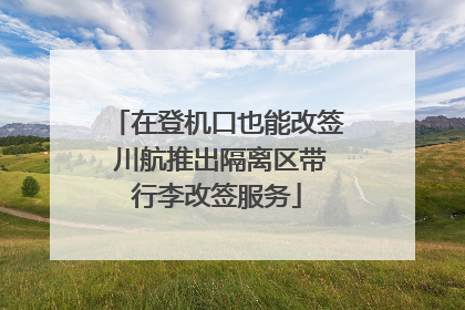 在登机口也能改签 川航推出隔离区带行李改签服务