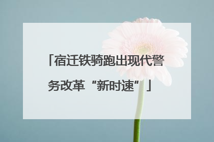 宿迁铁骑跑出现代警务改革“新时速”