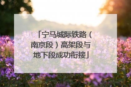 宁马城际铁路（南京段）高架段与地下段成功衔接