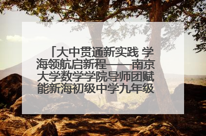大中贯通新实践 学海领航启新程——南京大学数学学院导师团赋能新海初级中学九年级学子生涯规划
