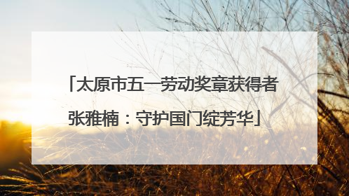 太原市五一劳动奖章获得者张雅楠：守护国门绽芳华