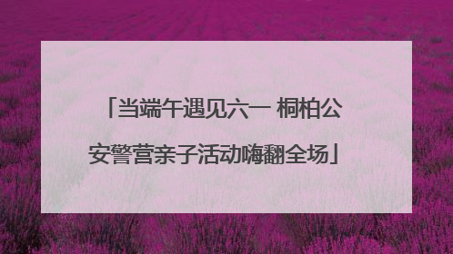 当端午遇见六一 桐柏公安警营亲子活动嗨翻全场