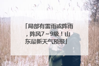 局部有雷雨或阵雨，阵风7～9级！山东最新天气预报