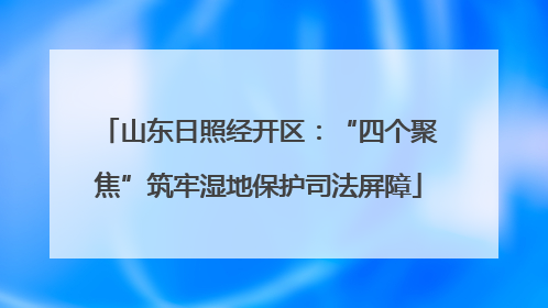 山东日照经开区：“四个聚焦”筑牢湿地保护司法屏障