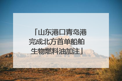 山东港口青岛港完成北方首单船舶生物燃料油加注