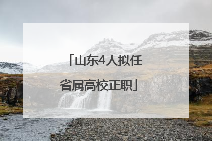 山东4人拟任省属高校正职