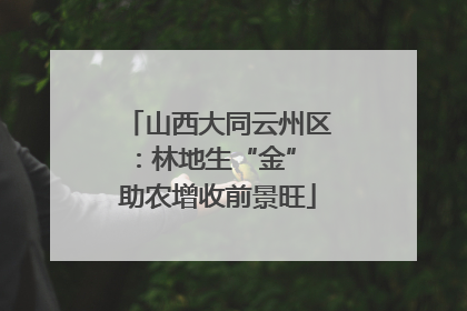 山西大同云州区：林地生“金” 助农增收前景旺
