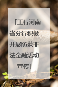 工行河南省分行积极开展防范非法金融活动宣传