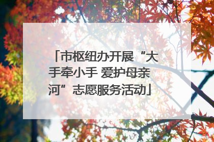 市枢纽办开展“大手牵小手 爱护母亲河”志愿服务活动