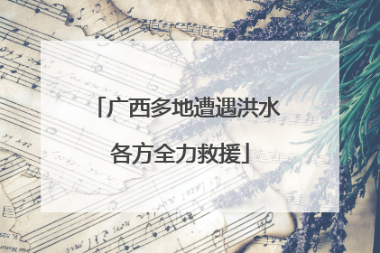 广西多地遭遇洪水 各方全力救援