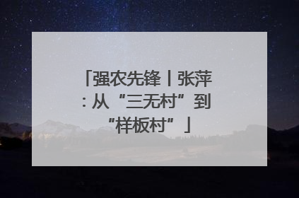 强农先锋丨张萍：从“三无村”到“样板村”