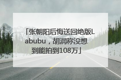 张朝阳后悔送回绝版Labubu，胡润称没想到能拍到108万