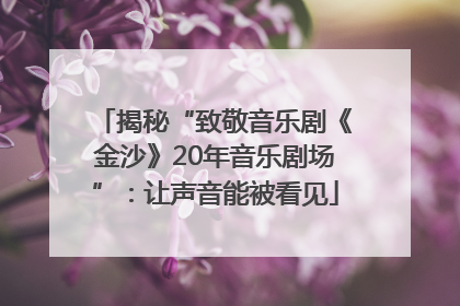 揭秘“致敬音乐剧《金沙》20年音乐剧场”：让声音能被看见