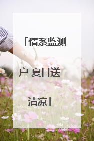 情系监测户 夏日送清凉