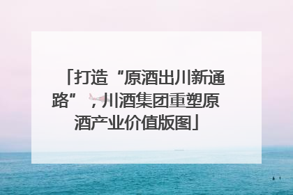 打造“原酒出川新通路”，川酒集团重塑原酒产业价值版图