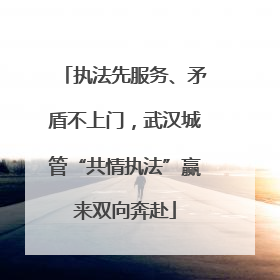 执法先服务、矛盾不上门，武汉城管“共情执法”赢来双向奔赴