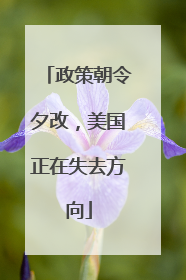 政策朝令夕改，美国正在失去方向