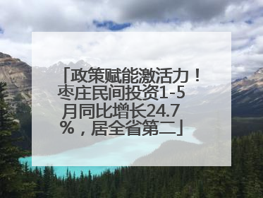 政策赋能激活力！枣庄民间投资1-5月同比增长24.7%，居全省第二