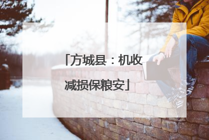 方城县：机收减损保粮安