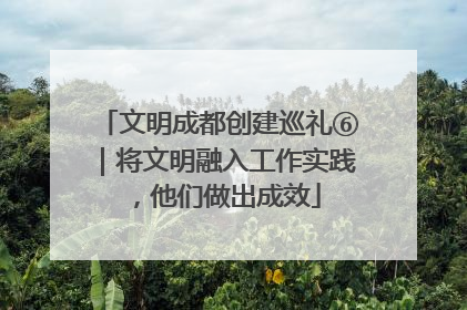 文明成都创建巡礼⑥｜将文明融入工作实践，他们做出成效