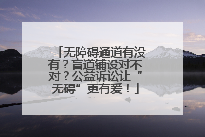 无障碍通道有没有？盲道铺设对不对？公益诉讼让“无碍”更有爱！
