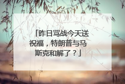 昨日骂战今天送祝福，特朗普与马斯克和解了？