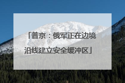 普京：俄军正在边境沿线建立安全缓冲区