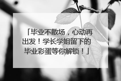 毕业不散场，心动再出发！学长学姐留下的毕业彩蛋等你解锁！