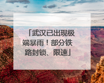 武汉已出现极端暴雨！部分铁路封锁、限速
