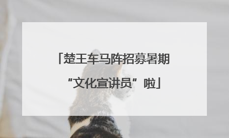 楚王车马阵招募暑期“文化宣讲员”啦