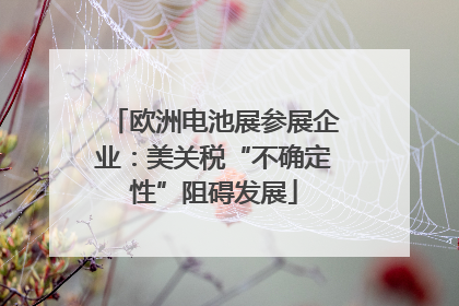 欧洲电池展参展企业：美关税“不确定性”阻碍发展