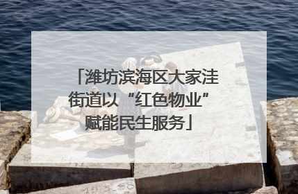 潍坊滨海区大家洼街道以“红色物业”赋能民生服务
