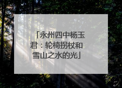 永州四中杨玉君：轮椅拐杖和雪山之水的光