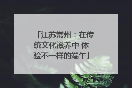 江苏常州：在传统文化滋养中 体验不一样的端午