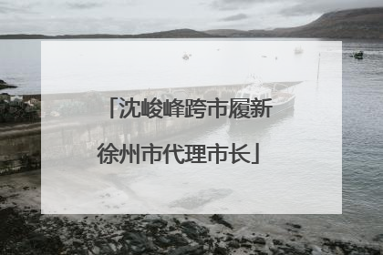 沈峻峰跨市履新徐州市代理市长