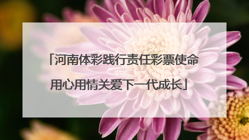 河南体彩践行责任彩票使命 用心用情关爱下一代成长