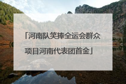 河南队笑捧全运会群众项目河南代表团首金