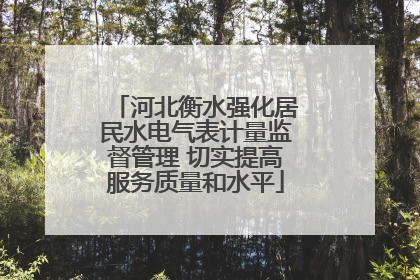 河北衡水强化居民水电气表计量监督管理 切实提高服务质量和水平