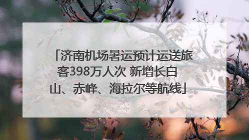 济南机场暑运预计运送旅客398万人次 新增长白山、赤峰、海拉尔等航线