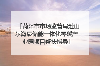 菏泽市市场监管局赴山东海辰储能一体化零碳产业园项目帮扶指导