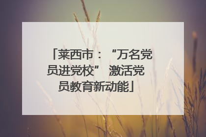 莱西市：“万名党员进党校” 激活党员教育新动能