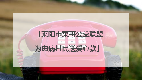 莱阳市菜哥公益联盟为患病村民送爱心款