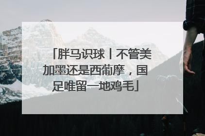 胖马识球丨不管美加墨还是西葡摩，国足唯留一地鸡毛